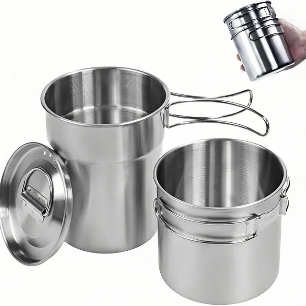 Outdoor Camping Kitchen Set - أكواب قابلة للطي للتخييم، أواني طهي