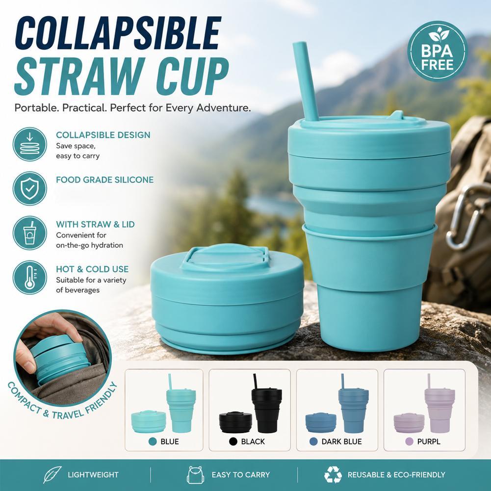 Collapsible Water Bottle - كوب قهوة سيليكون قابل للطي مع