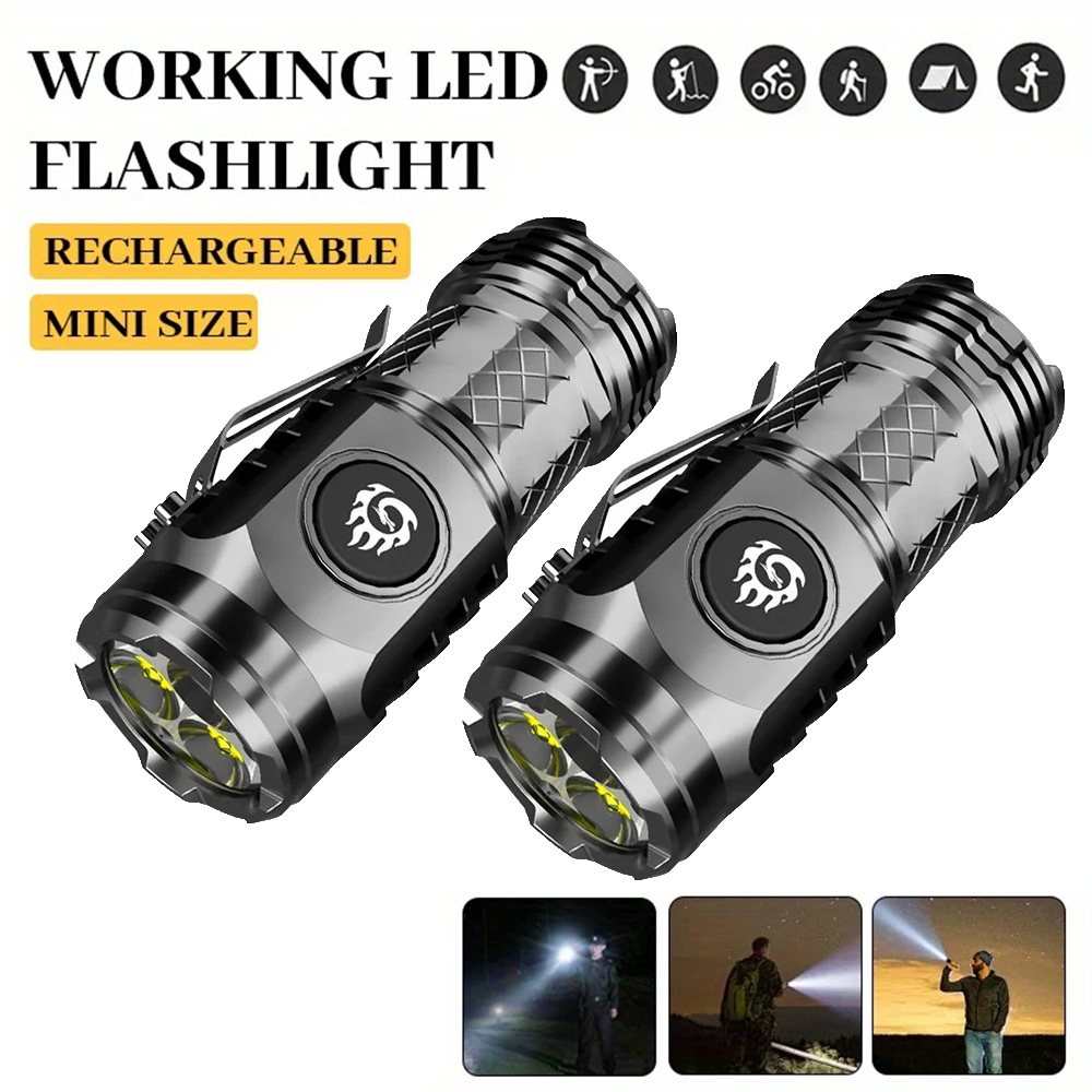 Battery Outdoor Camping - مصباح يدوي LED عالي الطاقة، بطارية