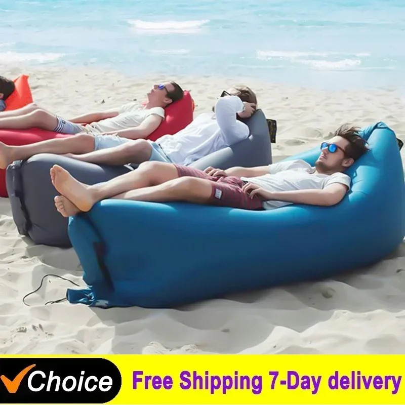 Outdoor Camping Recliner Chairs - أريكة هوائية محمولة للاستخدام الخارجي، مقعد