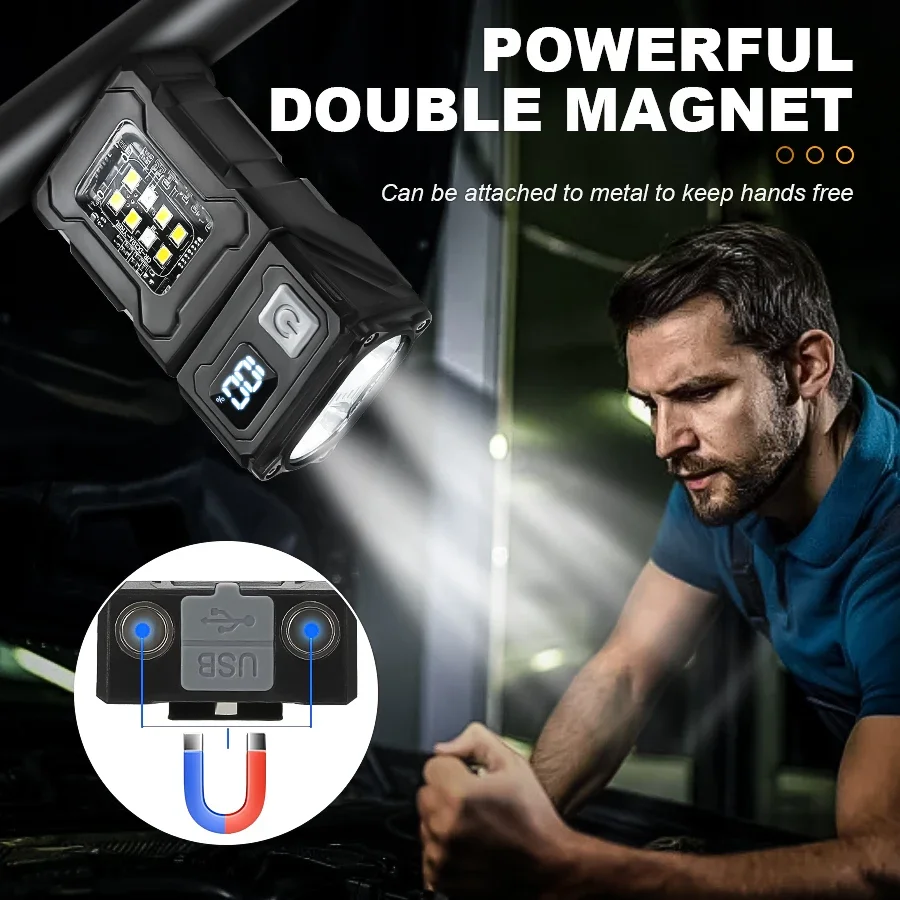 مصباح يدوي صغير محمول LED COB  - مراجعة Battery Outdoor Camping وسعره