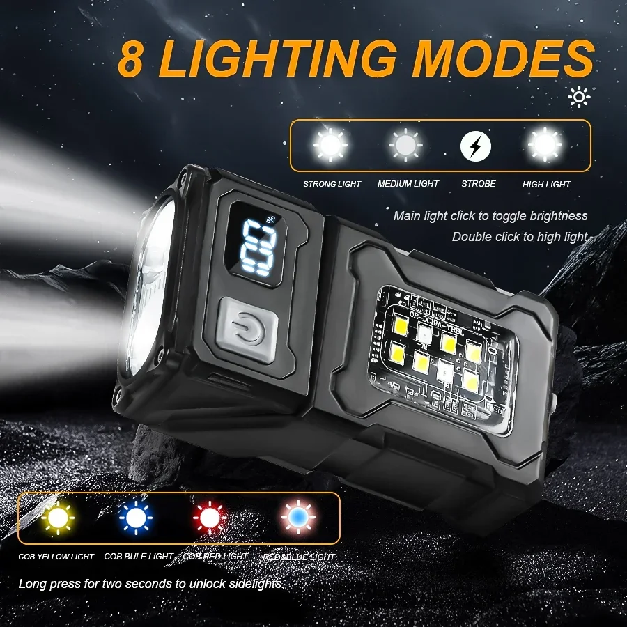 مصباح يدوي صغير محمول LED COB  - مراجعة Battery Outdoor Camping وسعره