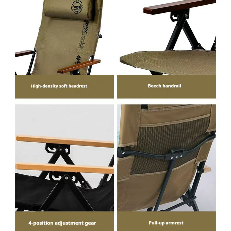 كرسي شاطئ وتخييم قابل للطي بظه - مراجعة Outdoor Camping Recliner Chairs وسعره