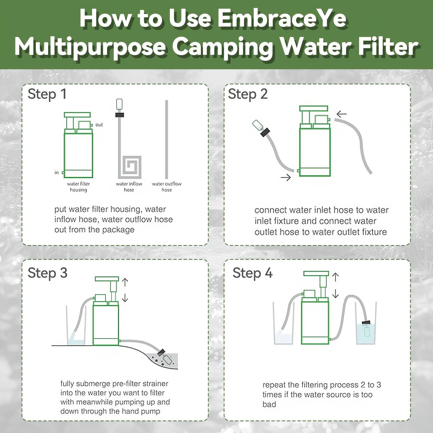 مضخة تنقية مياه محمولة مع فلتر - مراجعة Portable Water Filter وسعره