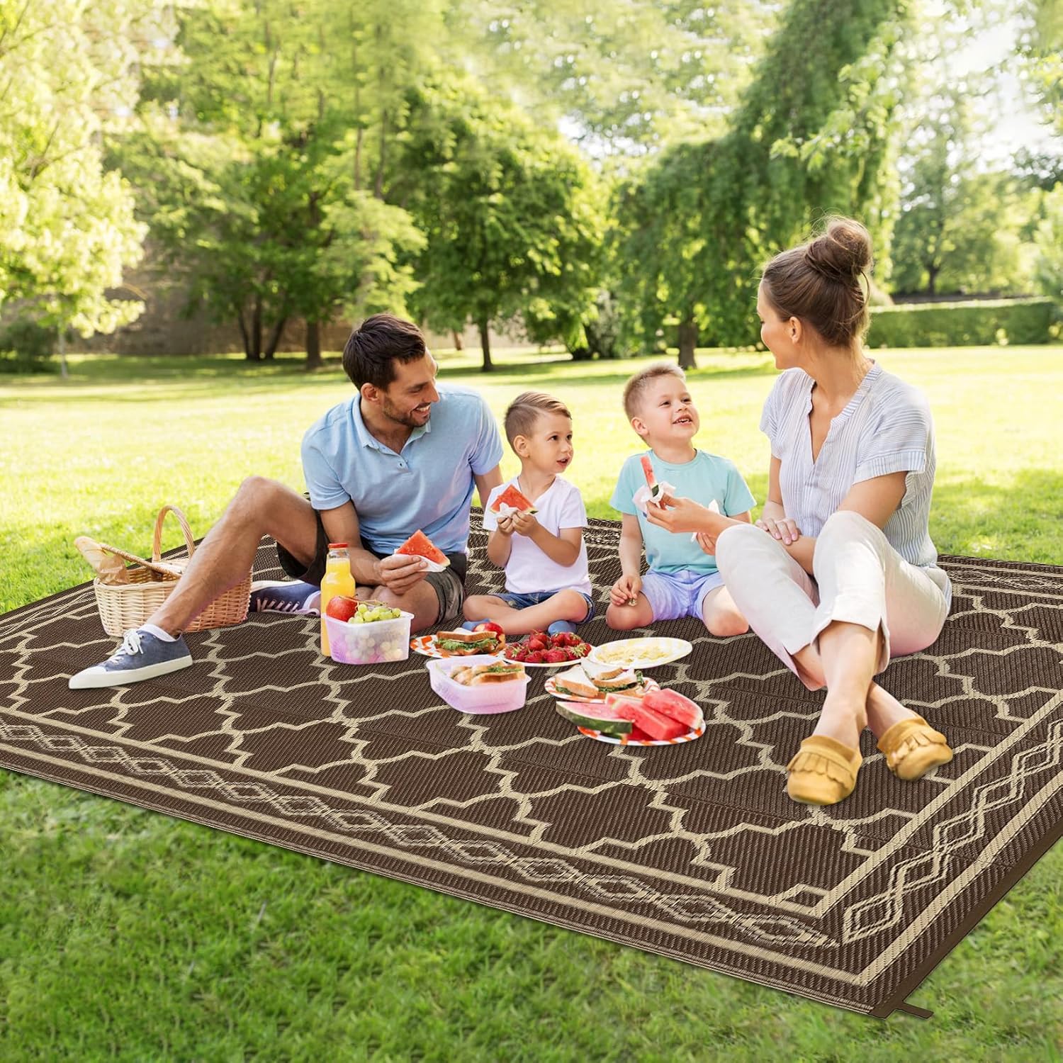 سجادة خارجية قابلة للعكس مقاس  - مراجعة Outdoor Camping Rugs 9X12 وسعره