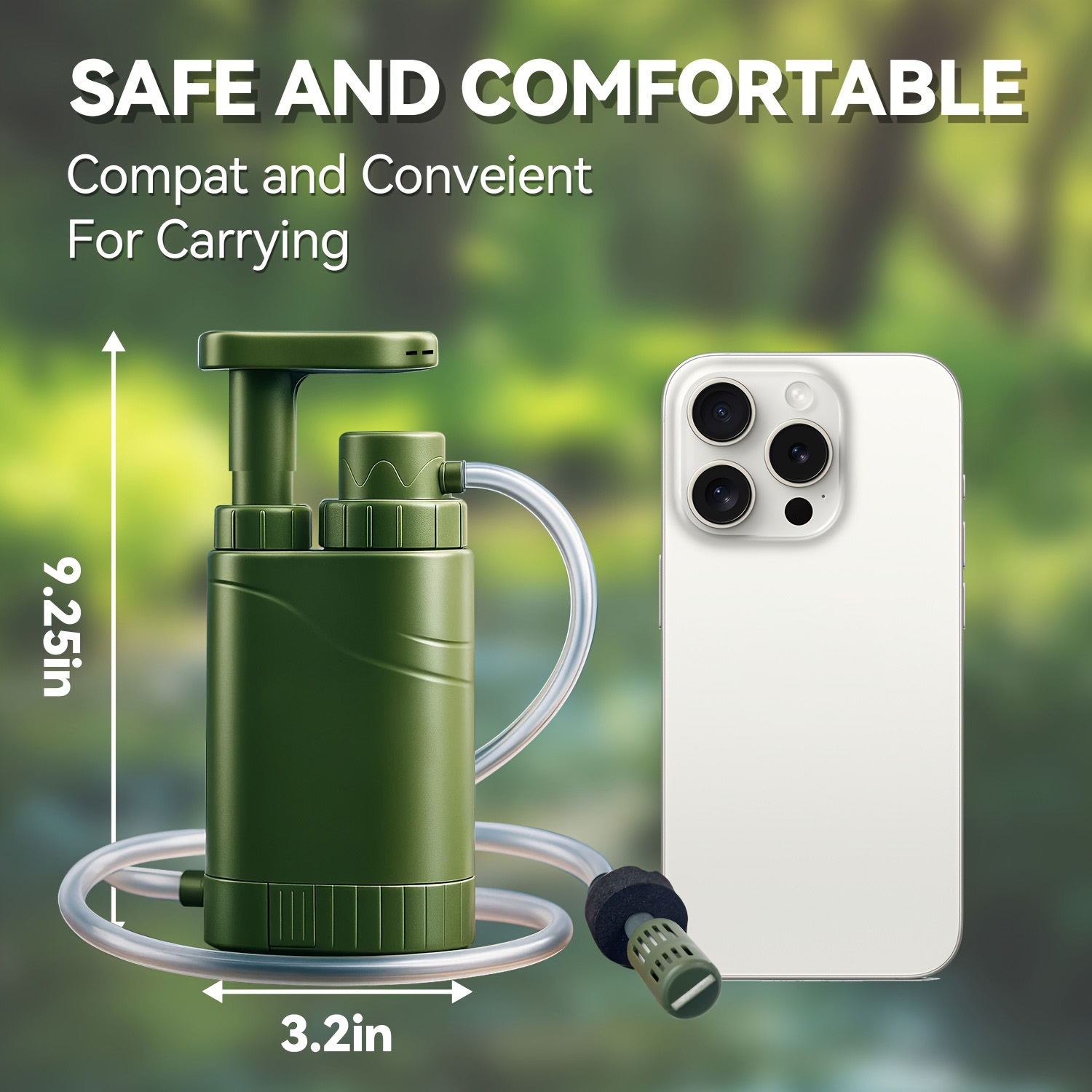 مضخة تنقية مياه محمولة مع فلتر - مراجعة Portable Water Filter وسعره