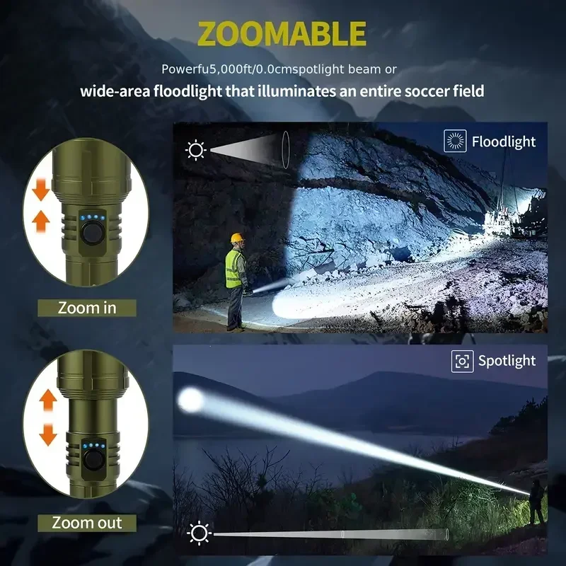 مصباح يدوي مع ولاعة وبنك طاقة  - مراجعة Battery Outdoor Camping وسعره