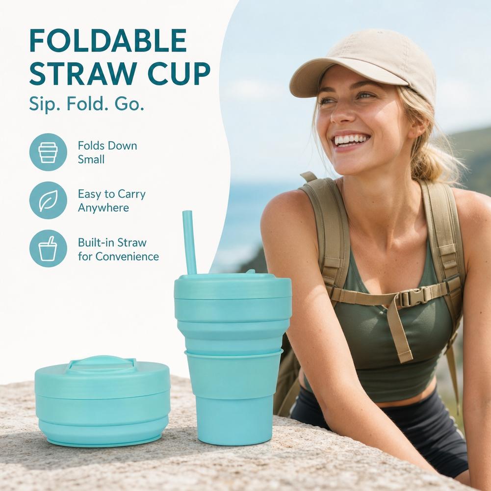 كوب قهوة سيليكون قابل للطي مع  - مراجعة Collapsible Water Bottle وسعره