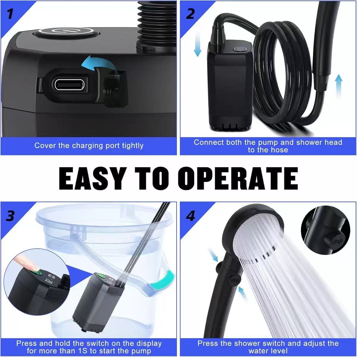 مضخة استحمام للتخييم، طقم استح - مراجعة Outdoor Camping Heater وسعره