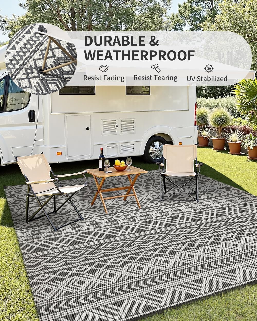 سجادة خارجية مقاومة للماء 9×12 - مراجعة Outdoor Camping Rugs 9X12 وسعره