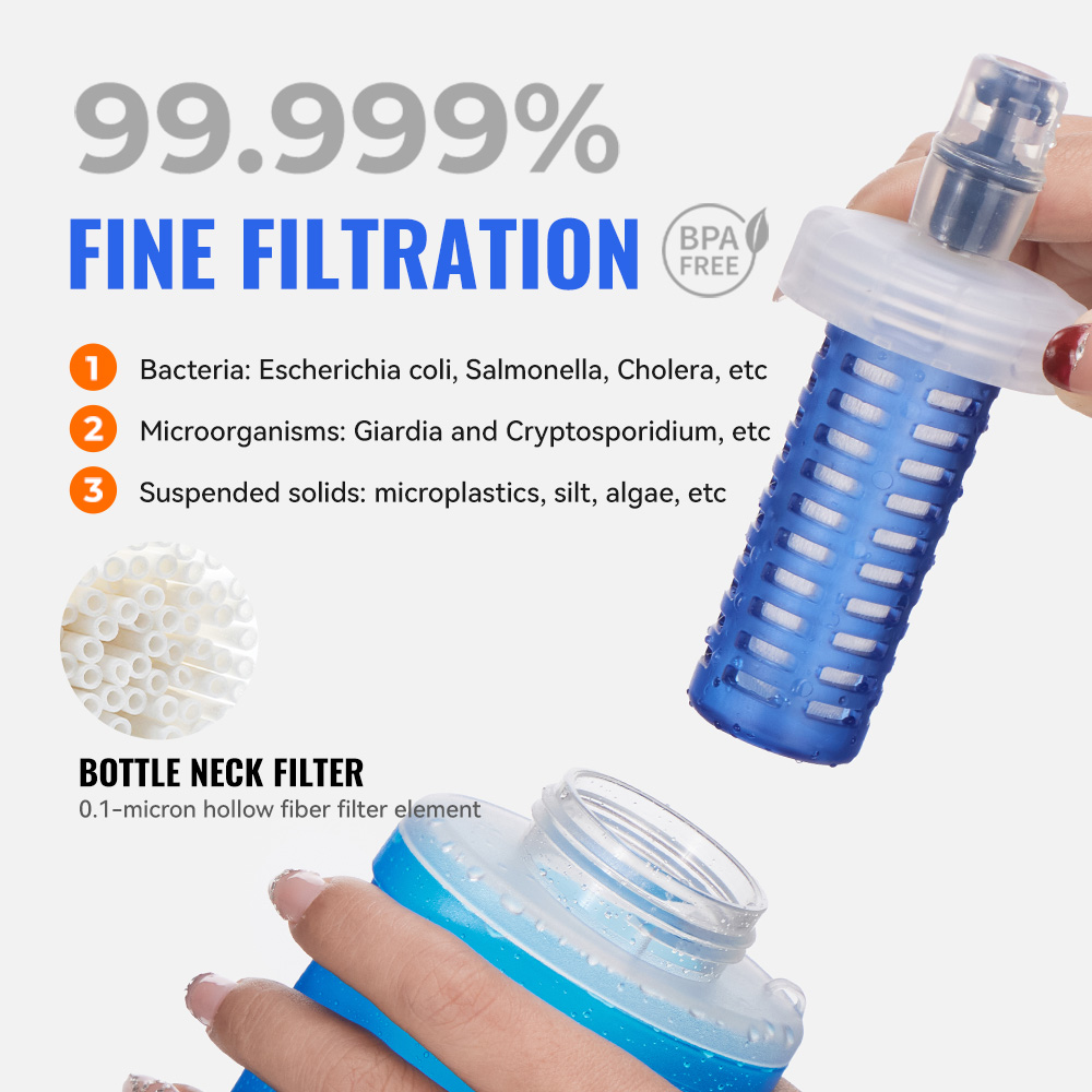 زجاجة مياه قابلة للطي مع فلتر  - مراجعة Collapsible Water Bottle وسعره