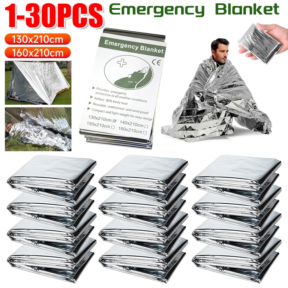 1-30 قطعة بطانية طوارئ في الهو - مراجعة First Aid Kit Camping وسعره