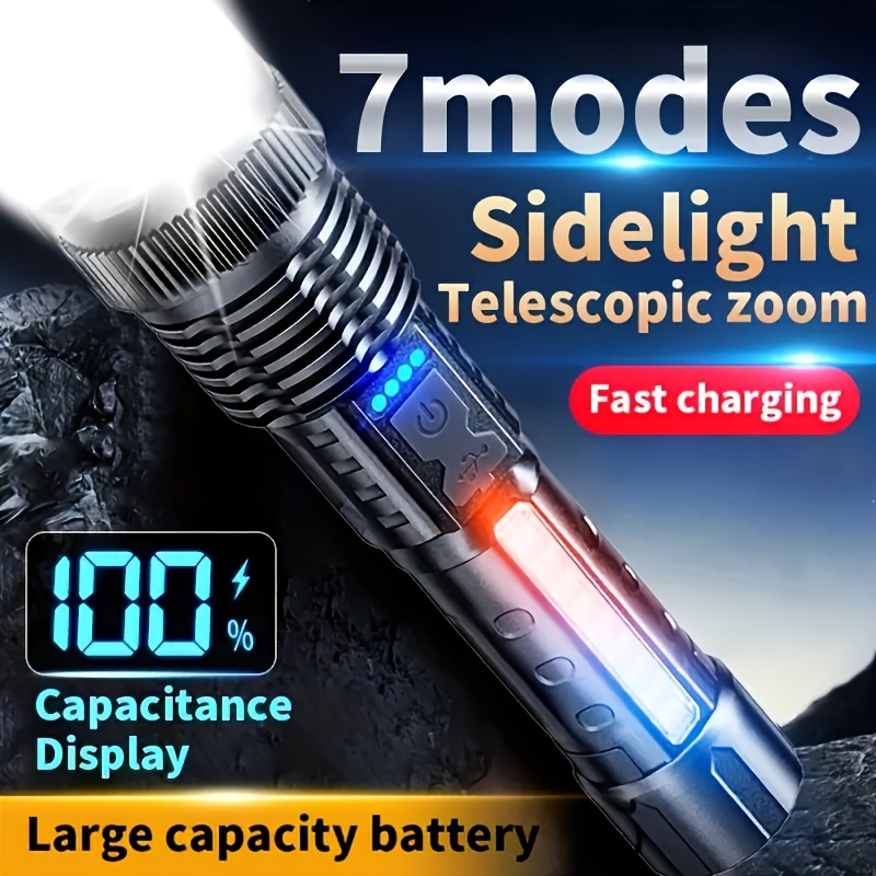 مصباح يدوي LED قوي مع شاشة عرض - مراجعة Battery Outdoor Camping وسعره